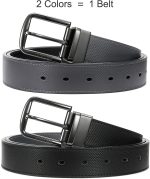CHAOREN Reversible Belt for Men - Mens Belt Leather 1 3/8" Black & Brown for Dress Pants - Adjustable Belt Trim to Fit - Image 3